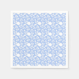 Servilleta De Papel Láminas de papel floral azul blanco y claro