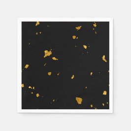Servilleta De Papel Laminillas de oro negras