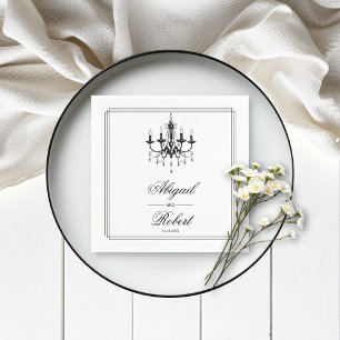 Servilleta De Papel Lámpara en blanco y negro boda de dinero viejo