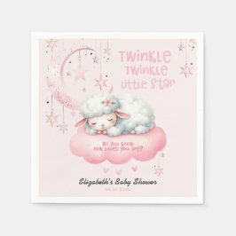 Servilleta De Papel Lámpara rosa Twinkle Twinkle Chica Baby Shower
