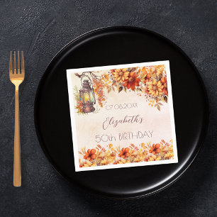 Servilleta De Papel Lámpara rústica naranja florals