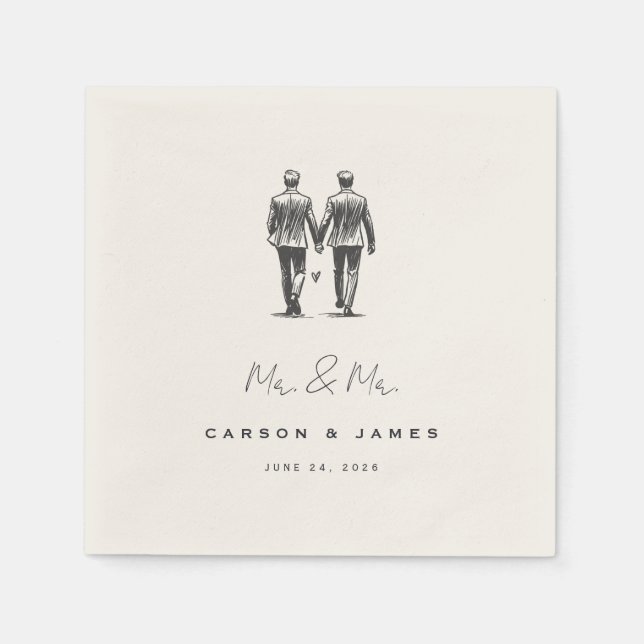 Servilleta De Papel Langley Sr. y Sr. Boda (Anverso)