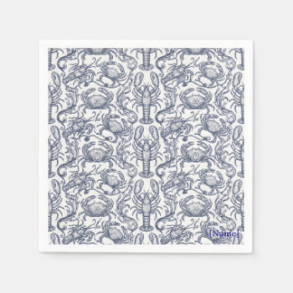 Servilleta De Papel Langosta Toile Azul Marino - Cruzada de la Abuela