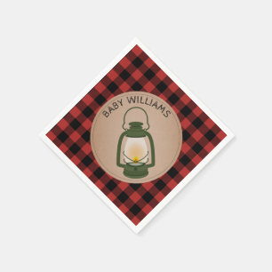 Servilleta De Papel Lantern Lumberjack Plaid Baby Shower Napkins