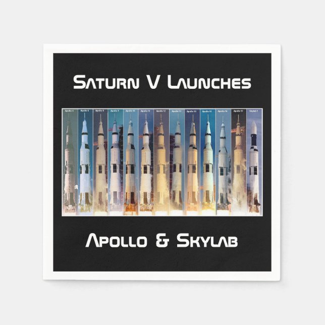 Servilleta De Papel Lanzamientos del cohete lunar Saturn V (Anverso)