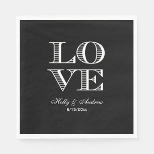 Servilleta De Papel Lápiz negro, blanco de amor