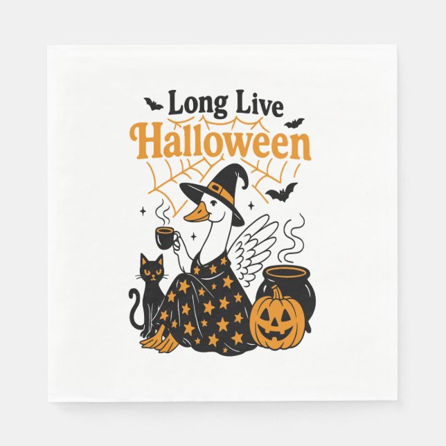 Servilleta De Papel Larga vida a Halloween Goose Witch (Anverso)