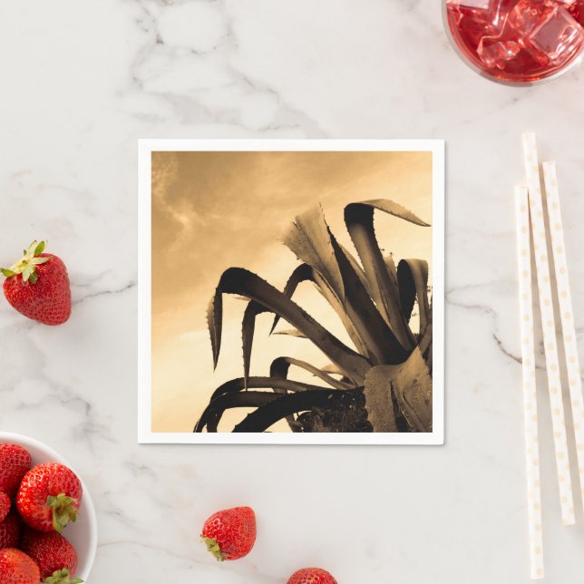 Servilleta De Papel Large Sepia Aloe Plant (In situ)