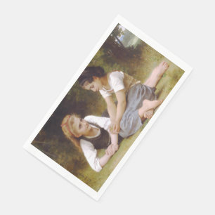 Servilleta De Papel Las avellanas: jóvenes muchachas recogiendo avella