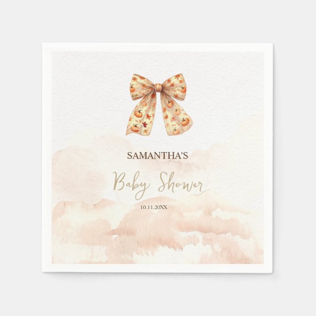 Servilleta De Papel Las calabazas de otoño cubren Baby Shower (Anverso)