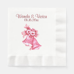 Servilleta De Papel Las campanas rosadas Bodas personalizadas