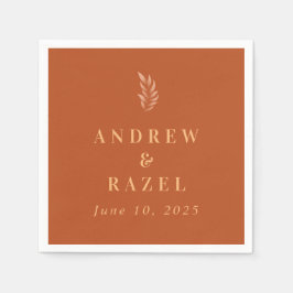 Servilleta De Papel Las elegantes y modernas hojas del Boho Boda