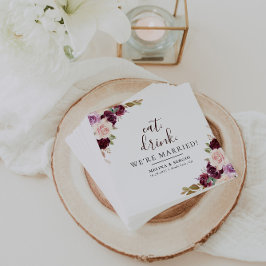 Servilleta De Papel Las flores elegantes comen una bebida Somos Bodas