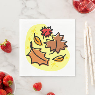 Servilleta De Papel Las hojas de otoño caen en el colorido arte estaci