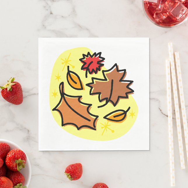 Servilleta De Papel Las hojas de otoño caen en el colorido arte estaci (Subido por el creador)