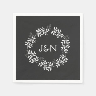 Servilleta De Papel Las hojas rusticas fueron el Boda personalizado mo