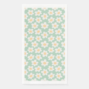 Servilleta De Papel Las mareas de estilo retro en flor sobre fondo ver