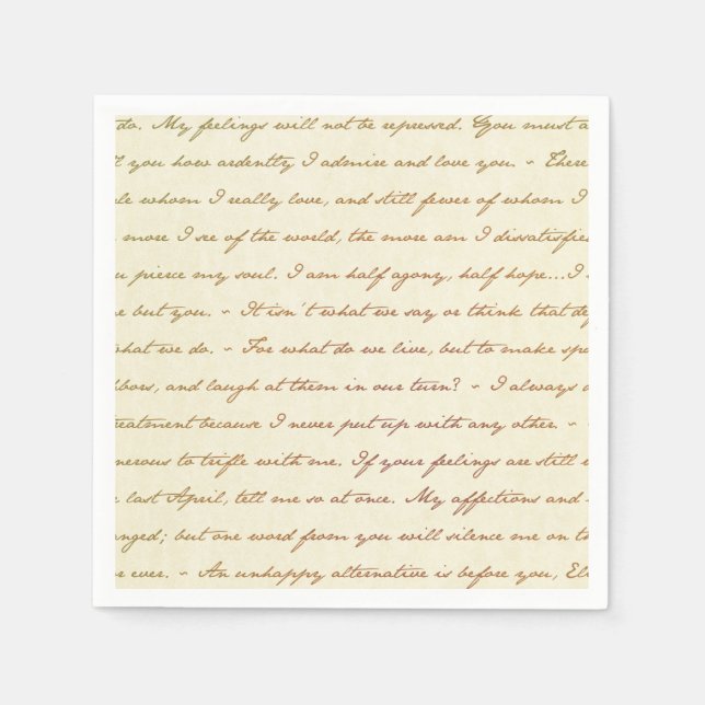 Servilleta De Papel Las mejores citas de Jane Austen (Anverso)