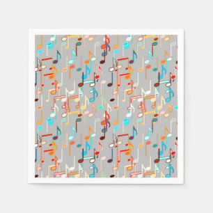 Servilleta De Papel Las notas musicales imprimen - el gris medio,