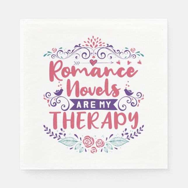 Servilleta De Papel Las novelas románticas son mi terapia (Anverso)