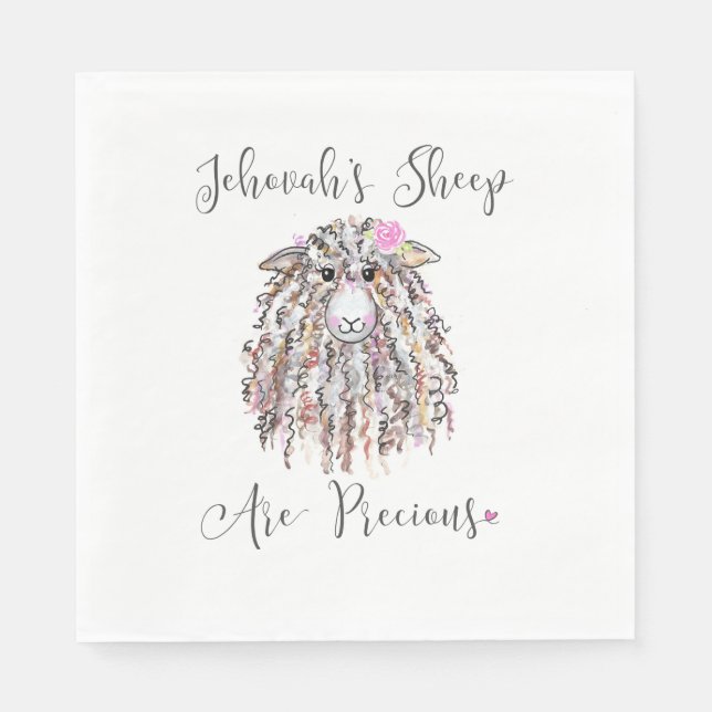 Servilleta De Papel "Las ovejas de Jehová son preciosas" servilletas (Anverso)
