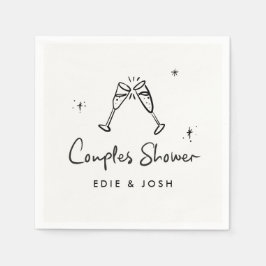 Servilleta De Papel Las parejas duchan moderno natural elegante manusc