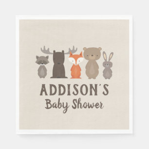 Servilleta De Papel Las servilletas Baby Shower con tema Woodland