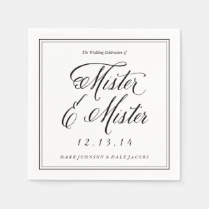 Servilleta De Papel Las servilletas de Boda Mister y Mister en blanco