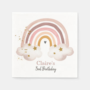 Servilleta De Papel Las servilletas de cumpleaños del Boho Rainbow Fi