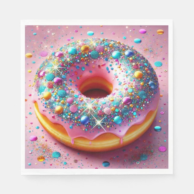 Servilleta De Papel ¡Las servilletas de donut coloridas! (Anverso)