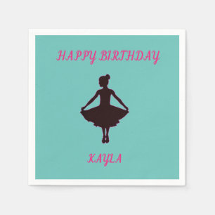 Servilleta De Papel Las servilletas de feliz cumpleaños Ballerina con 