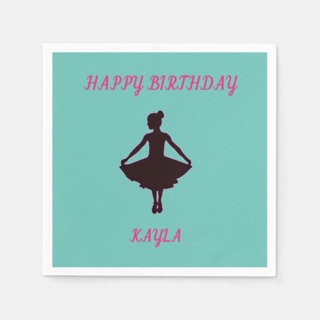 Servilleta De Papel Las servilletas de feliz cumpleaños Ballerina con  (Anverso)