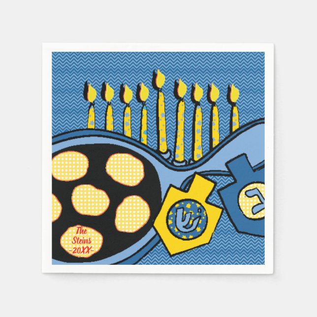 Servilleta De Papel Las servilletas de Hanukkah personalizan "Latkes & (Anverso)