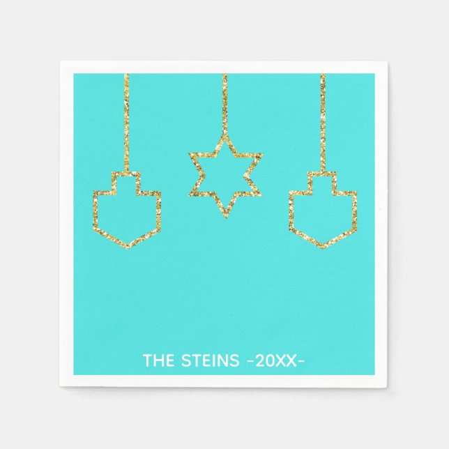 Servilleta De Papel Las servilletas de Hanukkah personifican los "enca (Anverso)