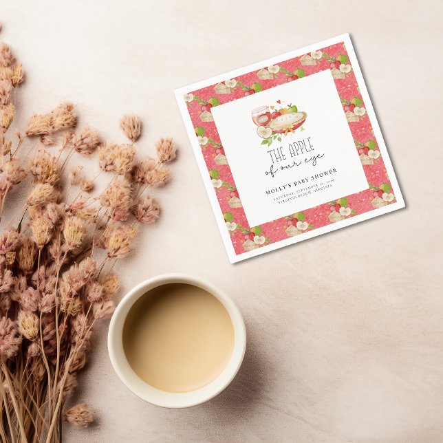 Servilleta De Papel Las servilletas de papel Baby Shower de Apple Oye (Apple of our Eye Baby Shower Cocktail Napkins
)