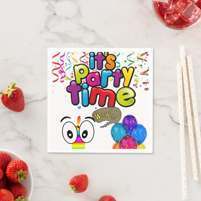 Servilleta De Papel Las servilletas de papel, es hora de Fiesta feliz  (In situ)