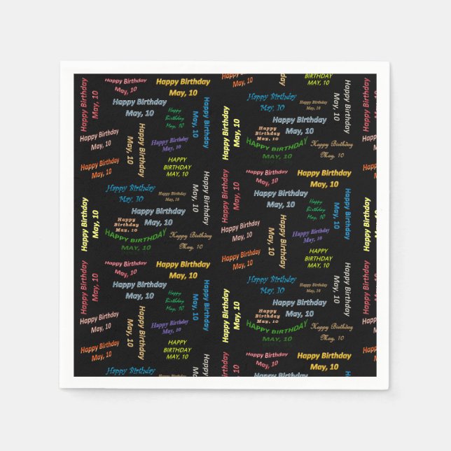 Servilleta De Papel Las servilletas de papel mayo, 10 cumpleaños (Anverso)