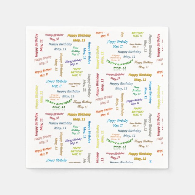 Servilleta De Papel Las servilletas de papel mayo, 11 cumpleaños (Anverso)
