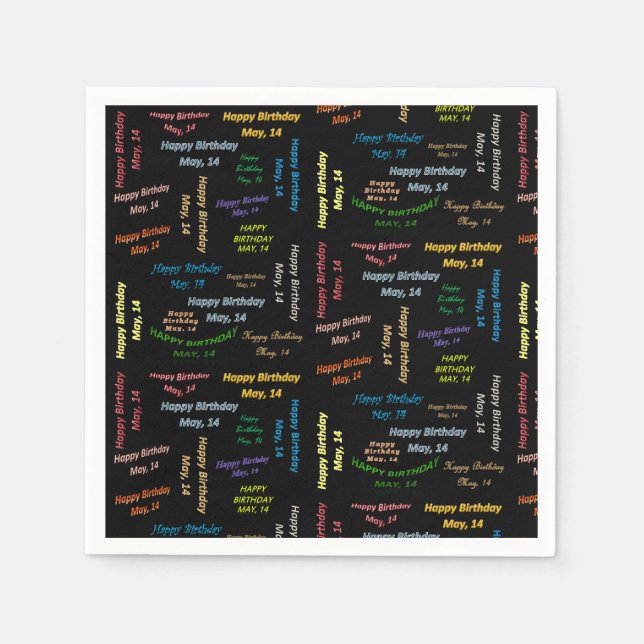 Servilleta De Papel Las servilletas de papel mayo, 14 cumpleaños (Anverso)