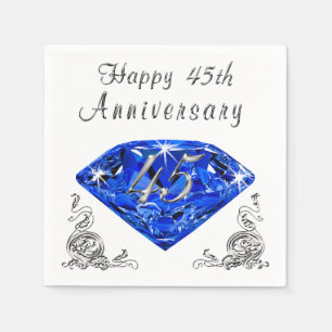 Servilleta De Papel Las servilletas del 45º aniversario del Boda de Sa
