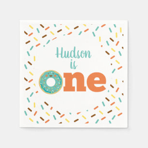 Servilleta De Papel Las servilletas del primer cumpleaños de Donut