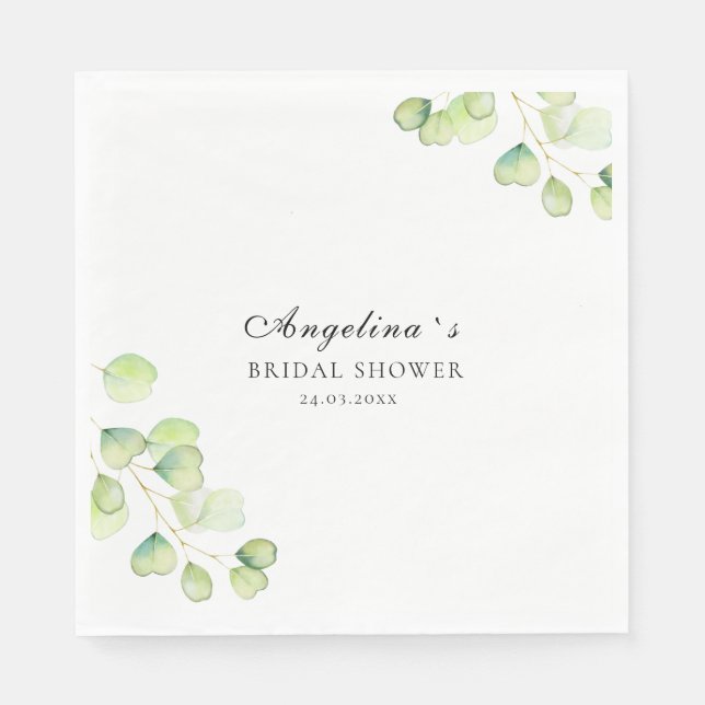 Servilleta De Papel Las servilletas fiestas para una ducha de novia. (Anverso)