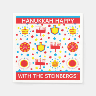 Servilleta De Papel Las servilletas Hanukkah personalizan 8 NOCHES COL