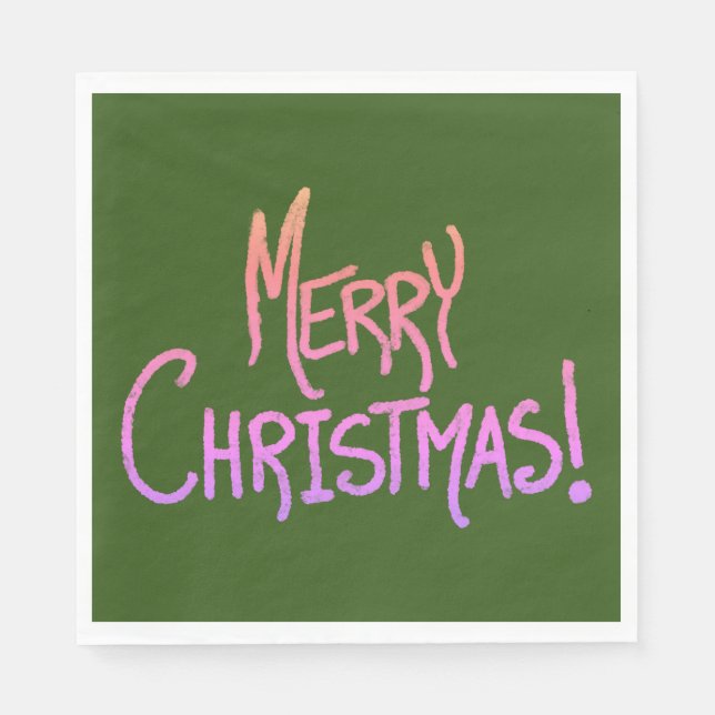 Servilleta De Papel Las servilletas Ombré Merry Christmas (Anverso)