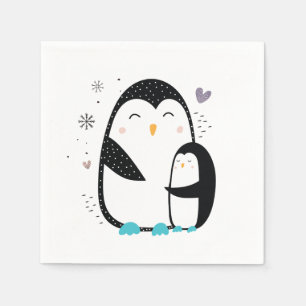 Servilleta De Papel Las servilletas penguin de invierno