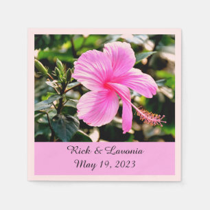 Servilleta De Papel Las servilletas personalizadas de Hibiscus Pink Tr