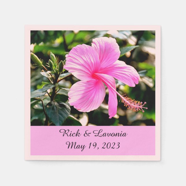 Servilleta De Papel Las servilletas personalizadas de Hibiscus Pink Tr (Anverso)