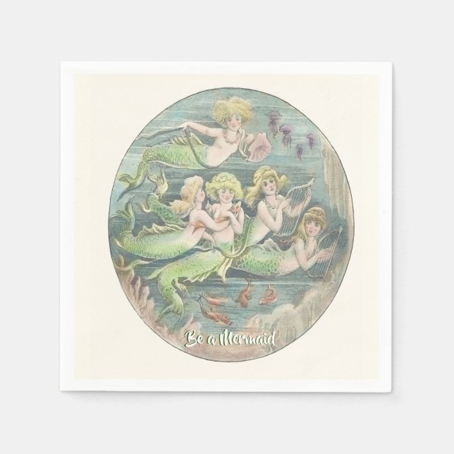 Servilleta De Papel Las sirenas de la fantasía veneciana, sean una sir (Anverso)
