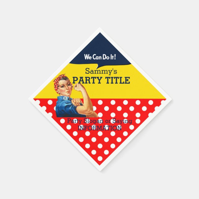 Servilleta De Papel Las toallas de tu Fiesta Rosie lo personalizan (Borde)
