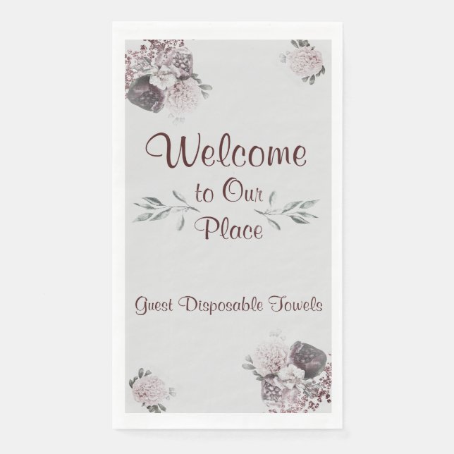 Servilleta De Papel Las Toallas Disponibles Acogen Nuestro Lugar (Anverso)